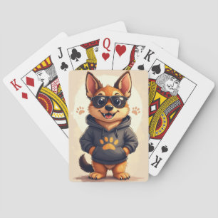 Grappige Duitse Herdershond Kawaii Hond Pokerkaarten