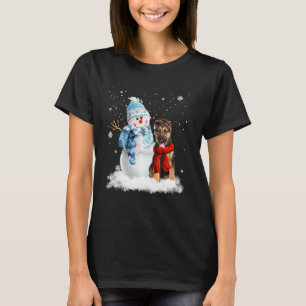 Grappige Duitse Herdershond Kerst Sneeuwman Christ T-shirt