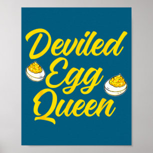 Grappige Duivel Ei Koningin Retro Keuken Poster