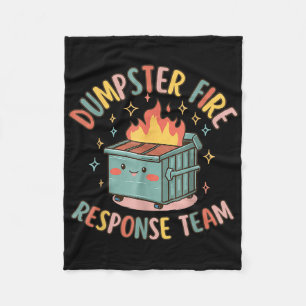 Grappige dumpster brand reactie team chaos meme fleece deken