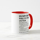 Grappige Dumpster Fire Putter-Outer Definition Mok (Voorkant rechts)