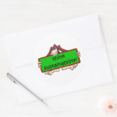 Grappige duurzaamheid ronde sticker (Envelop)