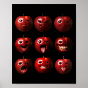 Grappige Dwaze Ai Appel Gen Z Meme Brainrot Humor Poster