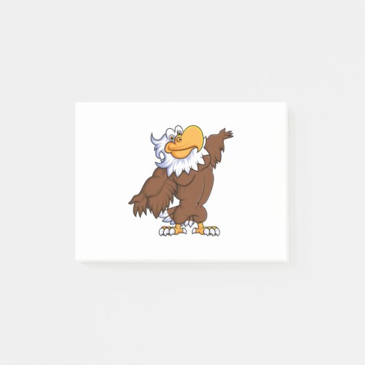 grappige eagle cartoon poseren mascotte karakter post-it® notes (Voorkant)