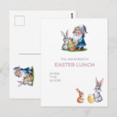 Grappige Easter Egg Hunt: Waterverf Bunny Briefkaart (Voorkant / Achterkant)
