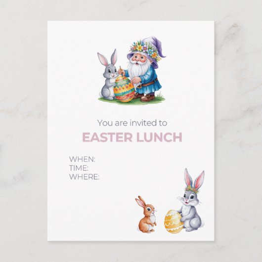 Grappige Easter Egg Hunt: Waterverf Bunny Briefkaart (Voorkant)