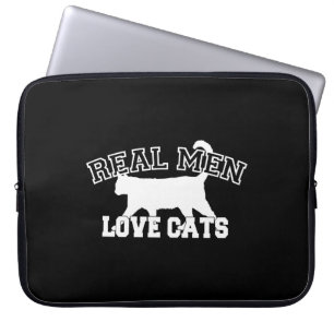 Grappige Echte Mannen Liefhebben Katten Laptop Sleeve