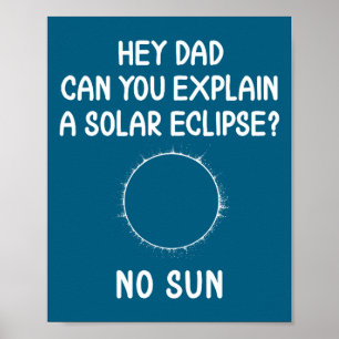 Grappige Eclipse Zonne Zonsverduistering Astronomi Poster
