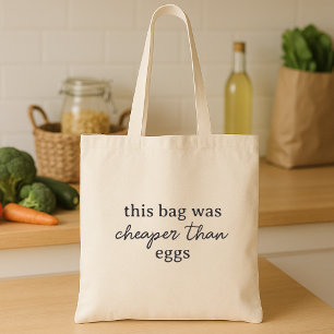 Grappige Economie Eieren Minimalistische Kruidenie Tote Bag