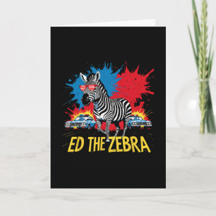 Grappige Ed De Zebra 2025 Avontuur Retro Vintage 1 Kaart