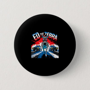 Grappige Ed De Zebra 2025 Avontuur Retro Vintage Ronde Button 5,7 Cm
