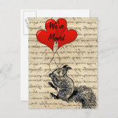 Grappige eekhoorn adreswijziging aankondigingskaart (Voorkant / Achterkant)