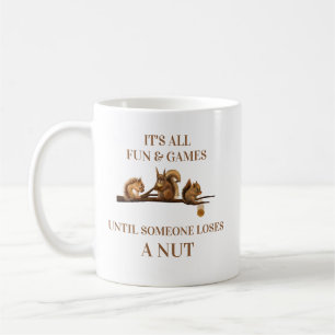 Grappige Eekhoorn Alle Plezier & Spelletjes Totdat Koffiemok