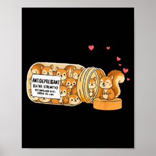 Grappige Eekhoorn Antidepressivum Dierentuin Jonge Poster