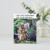 Grappige Eekhoorn Deez Noten Ongepaste Verjaardag Briefkaart (Staand voorkant)