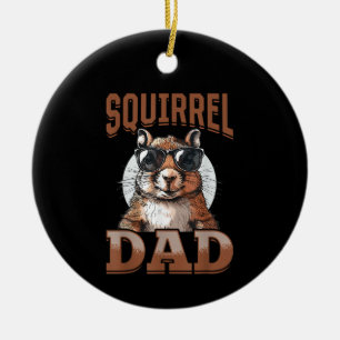 Grappige Eekhoorn Dier Eekhoorn Vader Keramisch Ornament