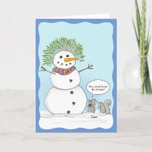 Grappige eekhoorn Frosty Christmas Feestdagen Kaart
