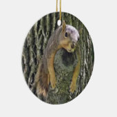 Grappige eekhoorn kerstversiering keramisch ornament (Rechts)