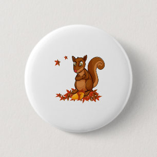 Grappige Eekhoorn Noten Mannen Dier Wilde Dieren H Ronde Button 5,7 Cm