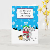 Grappige eekhoorn notige jaar, Kerstmis Kaart (Gele Bloem)