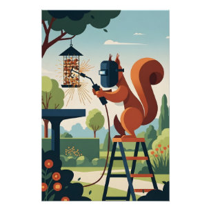Grappige eekhoorn perfect poster