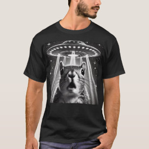 Grappige Eekhoorn Selfie met UFO's Meme Alien Grap T-shirt