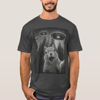 Grappige Eekhoorn Zie Alien UFO Cadeaus voor Manne T-shirt