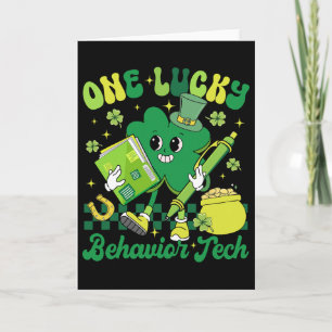 Grappige Eén Gelukkig Gedrag Tech St Patricks Day Kaart