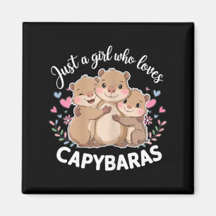 Grappige Een Meisje Dat Van Capybaras Houdt Cool C Magneet