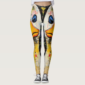 Grappige eend 90s Street Art Graffiti Verdrietig Leggings