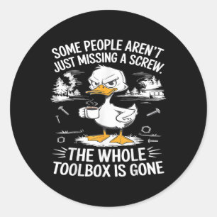 Grappige eend Arent mist een schroef in de hele ge Ronde Sticker