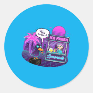 Grappige eend bij limonadestand vraagt Gs Ronde Sticker