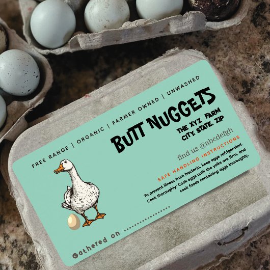 Grappige Eend Bil Brokken Eierdoos Label