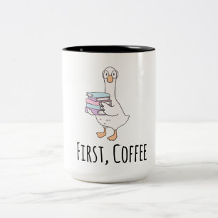 Grappige Eend "Eerste Koffie" Mok – Mooie Morgen K