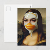 Grappige eend gezicht ei Mona Briefkaart (Voorkant / Achterkant)