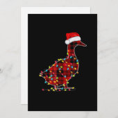Grappige Eend Kerstlicht Rode Geruite Bijpassend Feestdagenkaart (Voorkant / Achterkant)