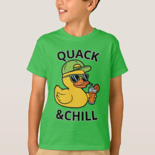 Grappige Eend Kwak & Chillen – Gele Eend met Zonne T-shirt