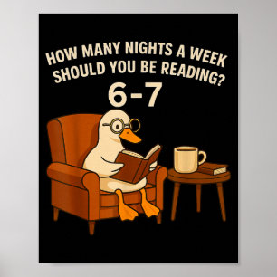 Grappige Eend Leest Boek 67 Zes Zeven Meme Poster