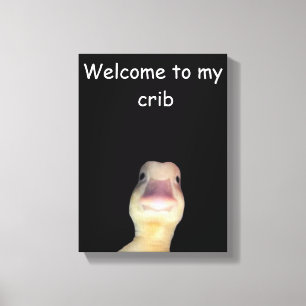 Grappige Eend Meme: Welkom in Mijn Huis Eend Canvas Afdruk