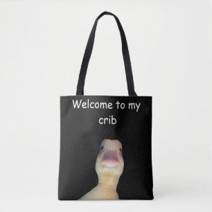 Grappige Eend Meme – “Welkom in Mijn Huis” Schatti Draagtas