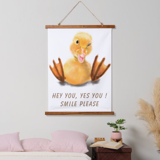 Grappige eend opknoping wandtapijt - aangepaste te hangend wandkleed (Slaapkamer)