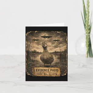 Grappige eend ufo bewijs foto alien humor kaart