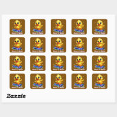 grappige eend vierkante sticker (Vel)