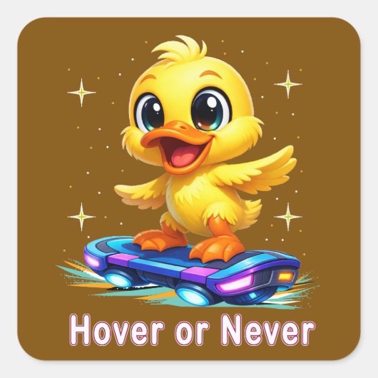 grappige eend vierkante sticker (Voorkant)