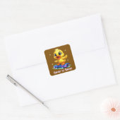 grappige eend vierkante sticker (Envelop)