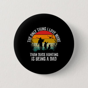 Grappige eendenjacht met papa hond ontwerp voor ee ronde button 5,7 cm