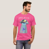 Grappige Eenhoorn Alien Abduction Geeky UFO Baseba T-shirt (Voorkant volledig)