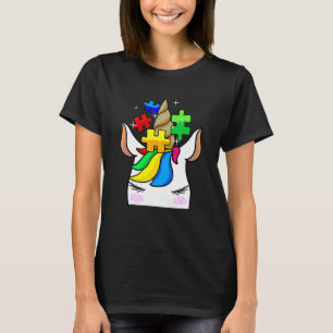 Grappige Eenhoorn Autisme Bewustzijn Puzzelstukken T-shirt