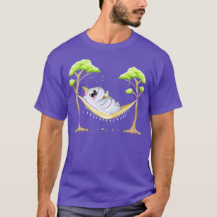 Grappige eenhoorn in hangmat met zonnebril cadeau t-shirt