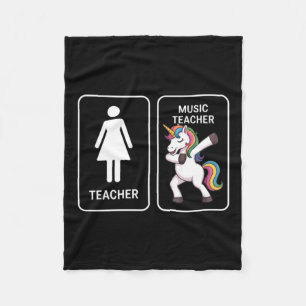 Grappige Eenhoorn Muziekleraar Fleece Deken
